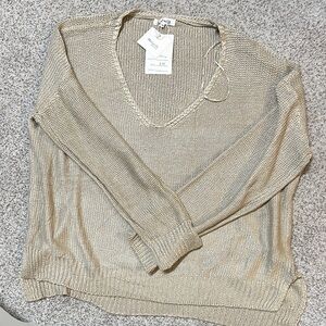 V-Neck Beige Sweater